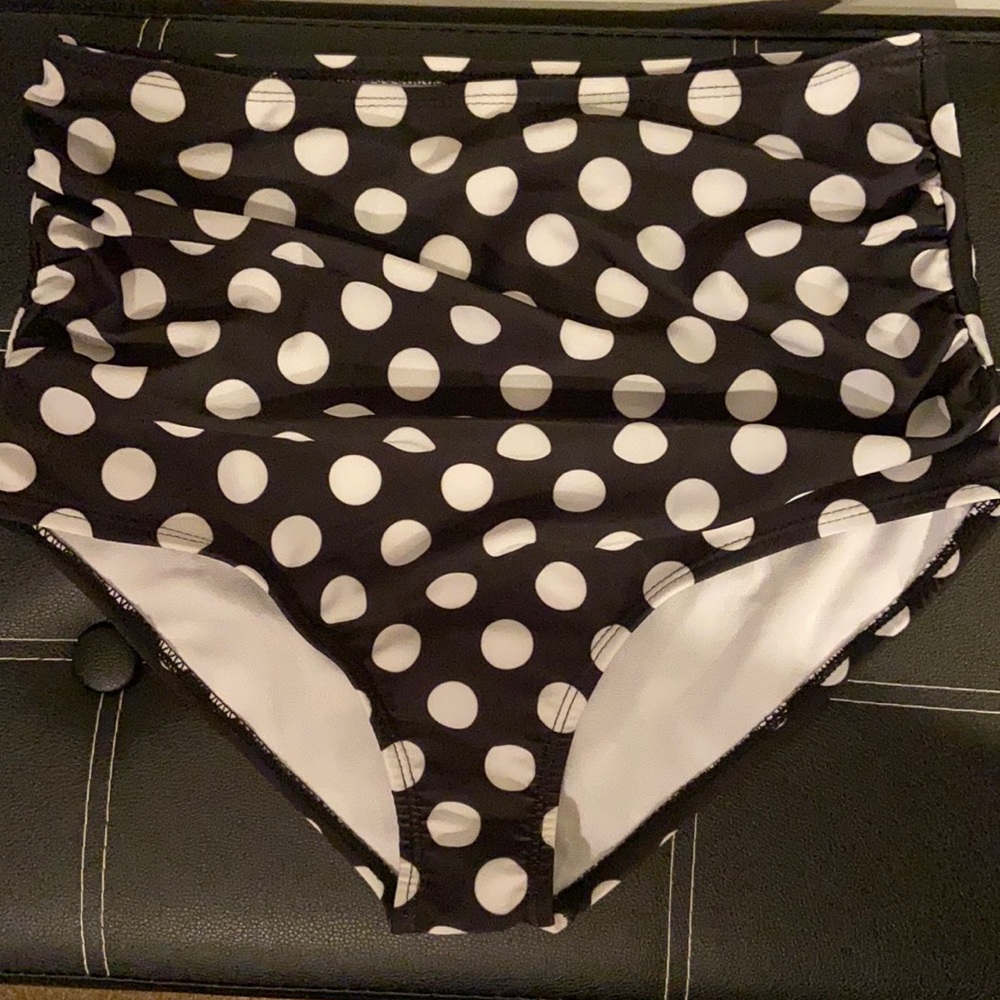 NEVER WORN* High Waist Bikini Bottoms Black &White